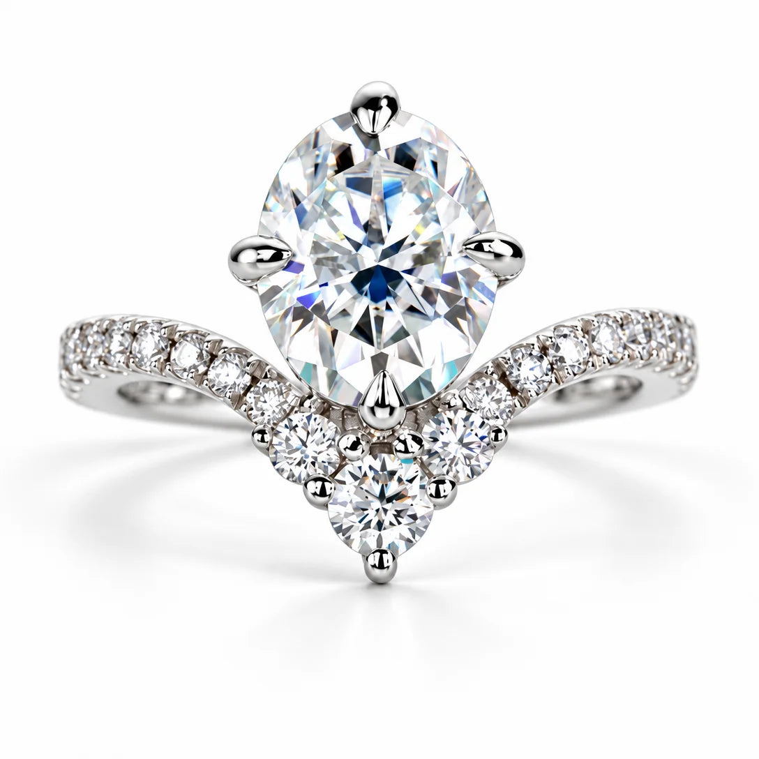3 CT Oval Cut Moissanite Engagement Ring