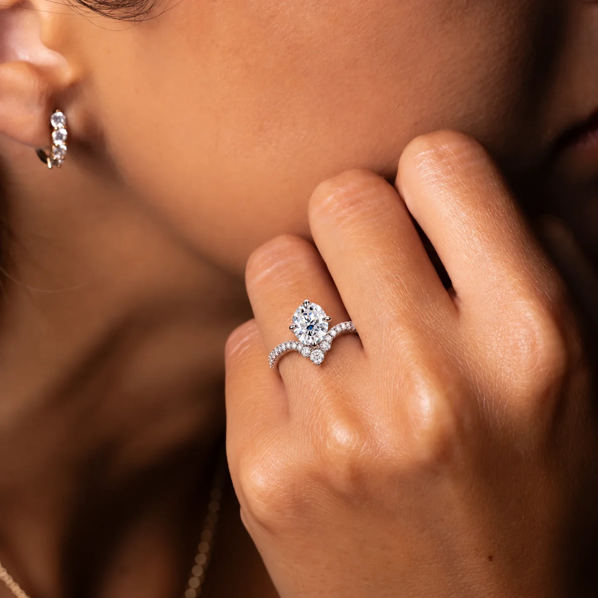 3 CT Oval Cut Moissanite Engagement Ring