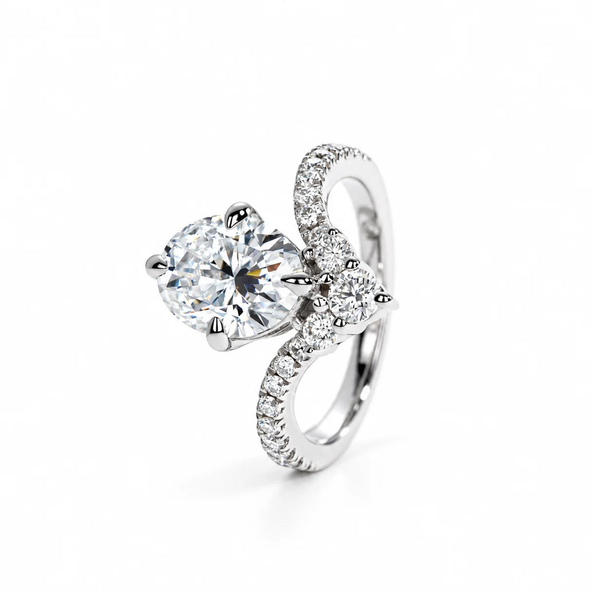 3 CT Oval Cut Moissanite Engagement Ring