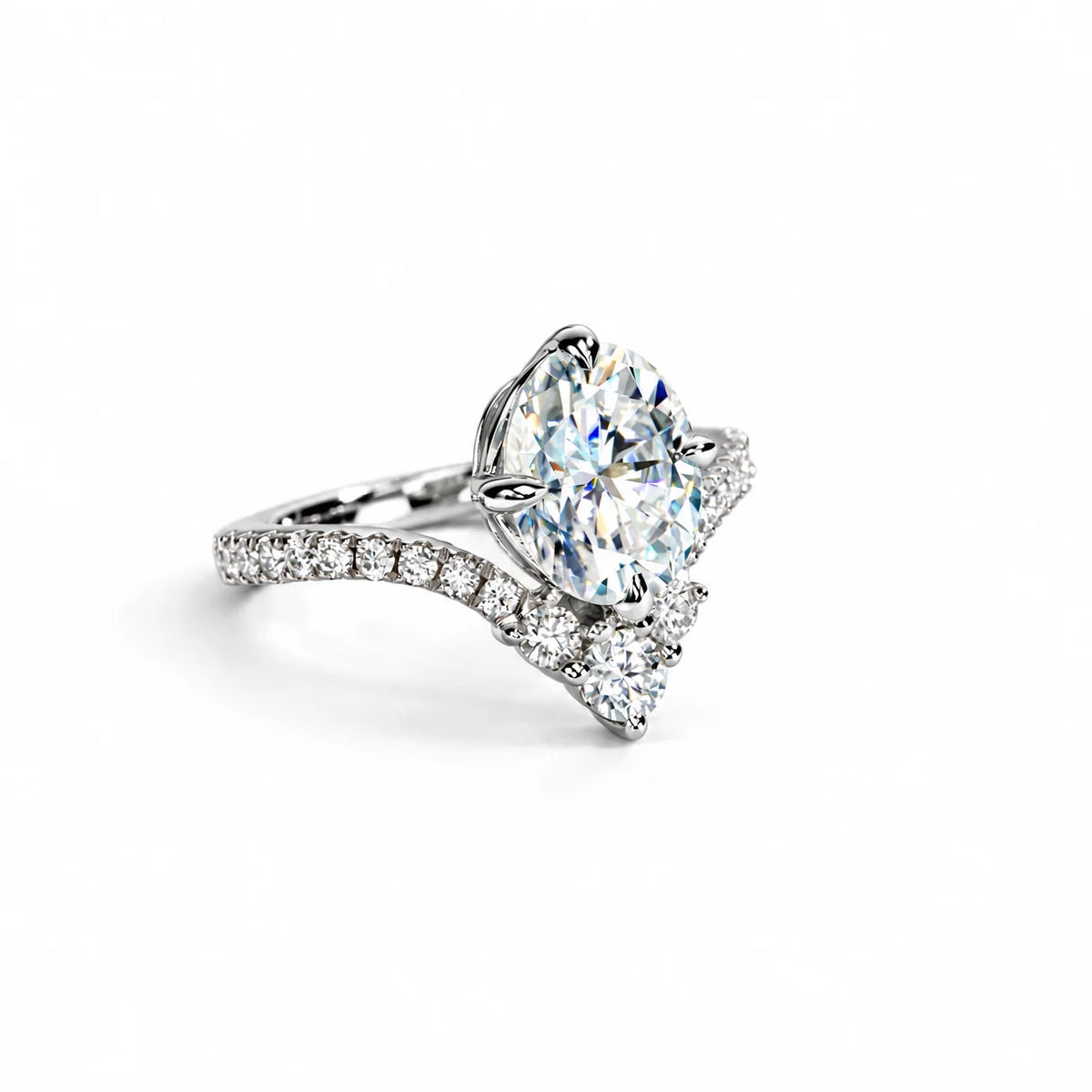 3 CT Oval Cut Moissanite Engagement Ring