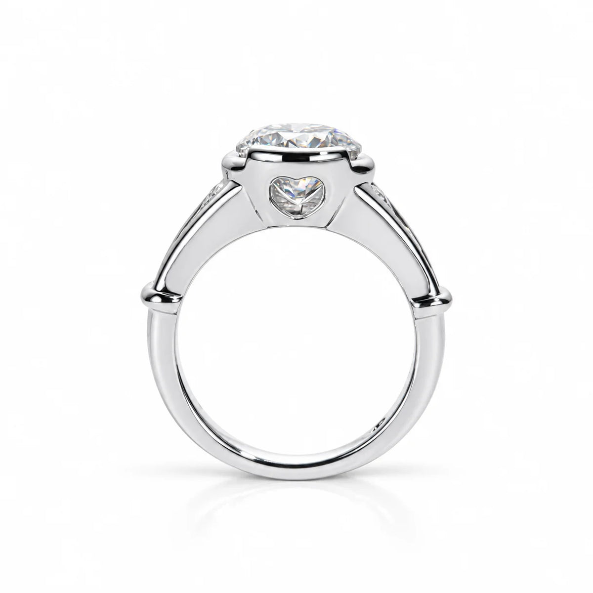 3 CT Halo Round Cut Moissanite Engagement Ring