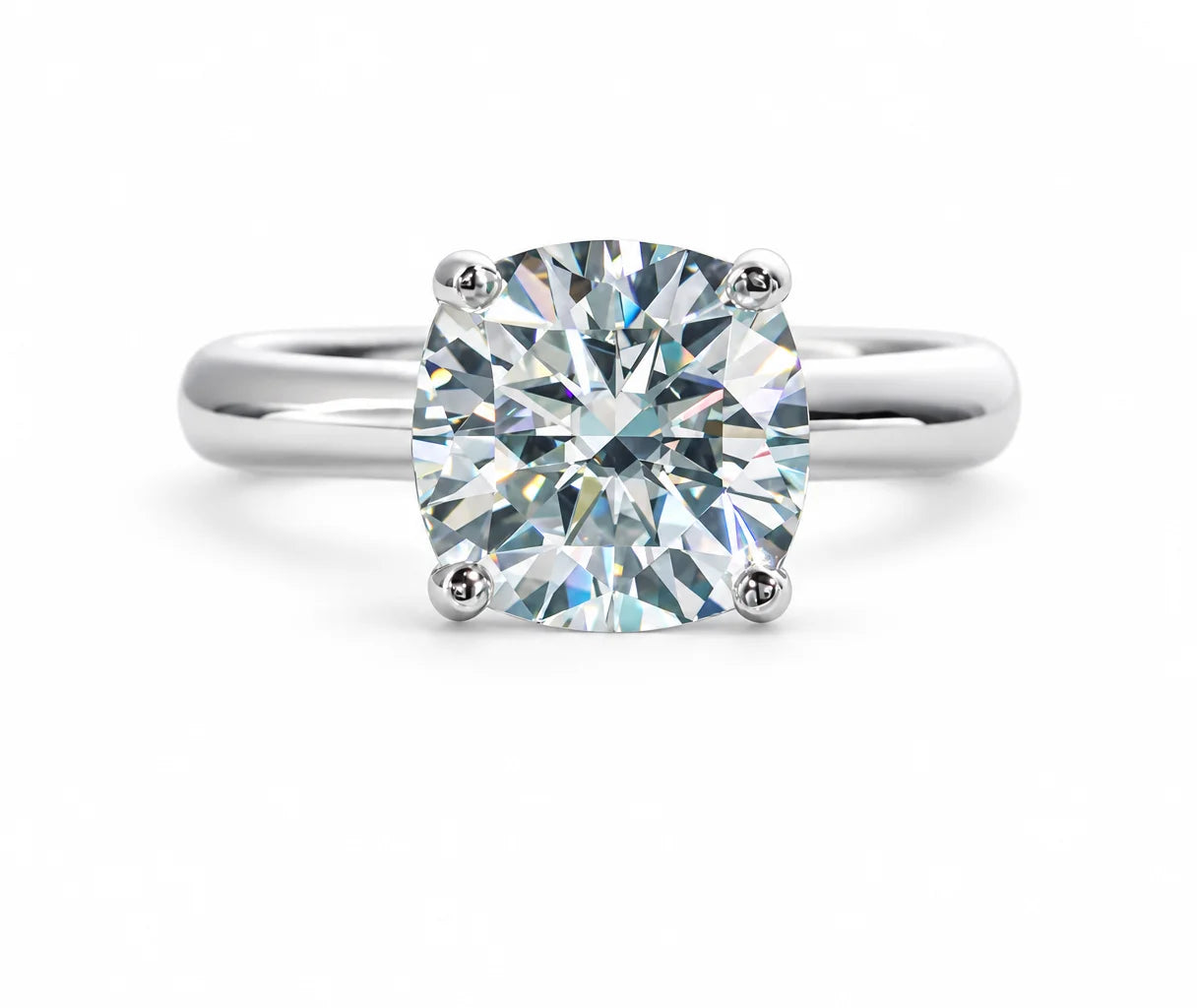 3.5 CT Cushion Cut Moissanite Engagement Ring