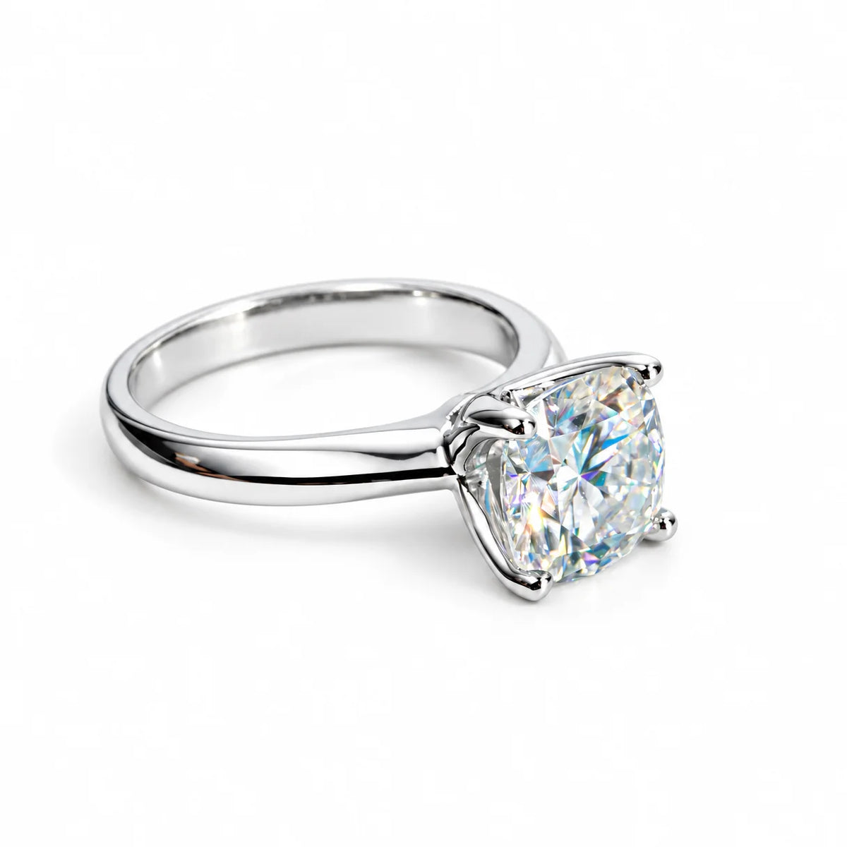 3.5 CT Cushion Cut Moissanite Engagement Ring