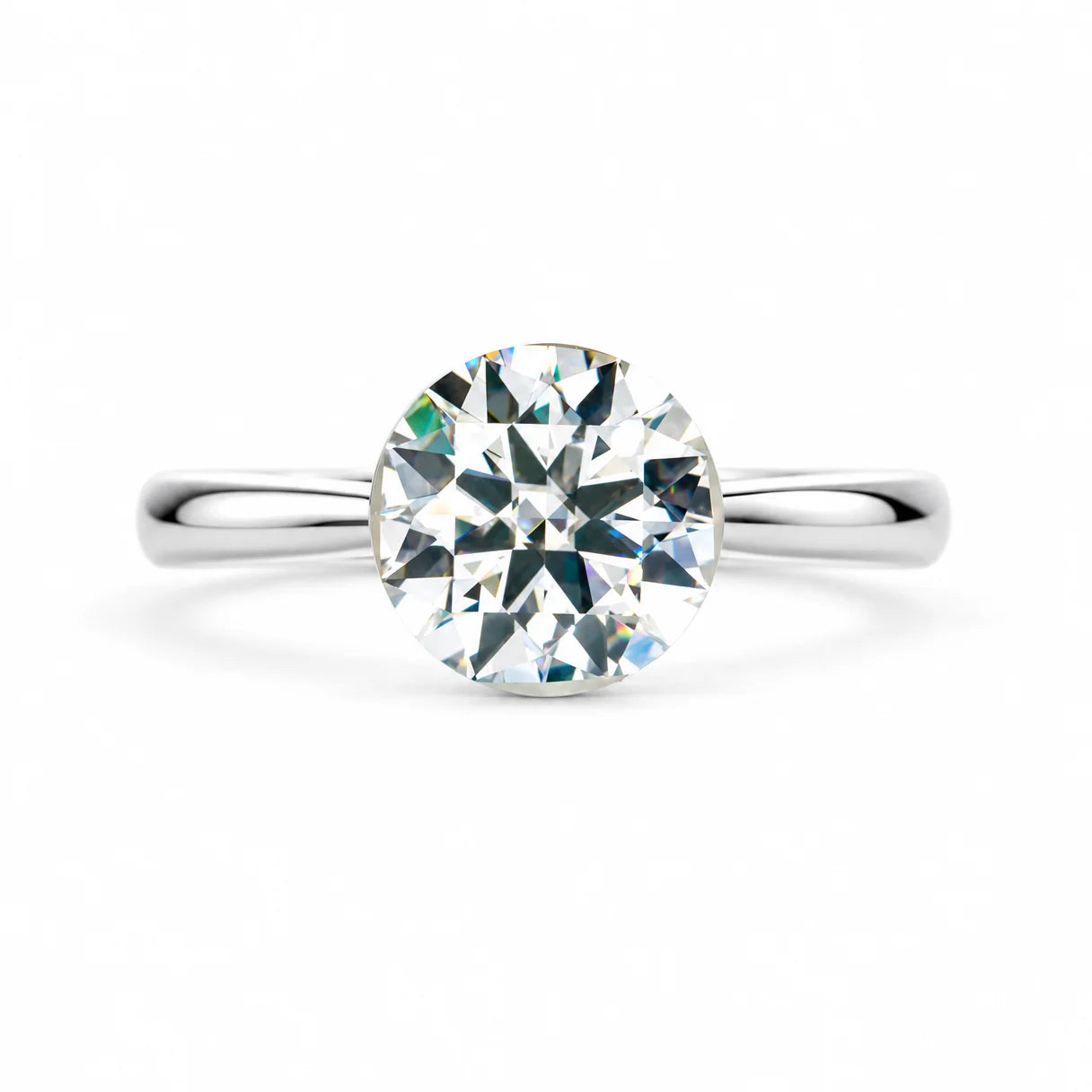 2CT/3CT Round Cut Moissanite Engagement Ring