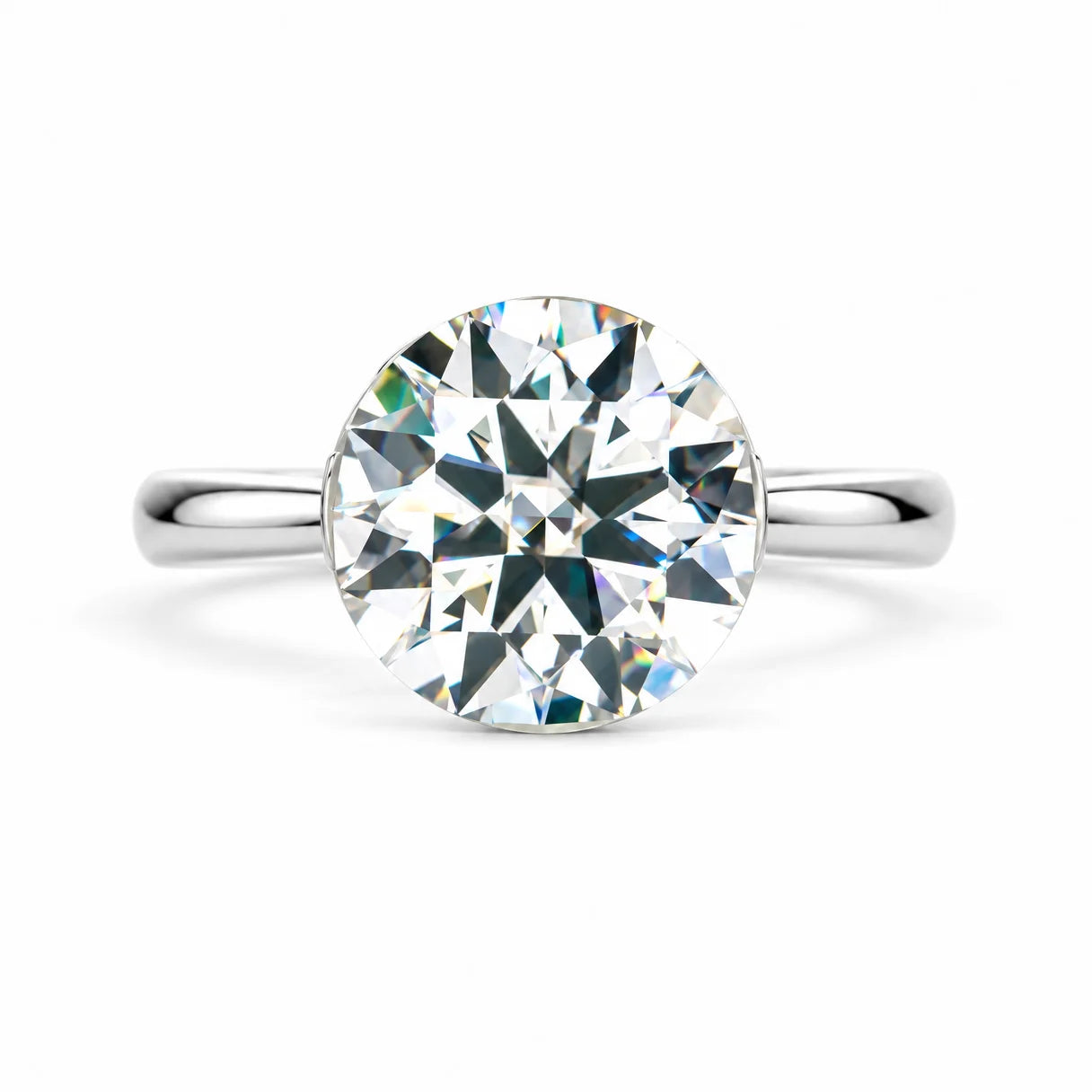 2CT/3CT Round Cut Moissanite Engagement Ring