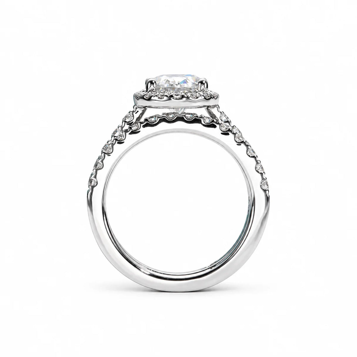 2 CT Oval Cut Moissanite Bridal Ring Set