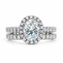2 CT Oval Cut Moissanite Bridal Ring Set