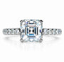 3 CT Asscher Cut Moissanite Engagement Ring