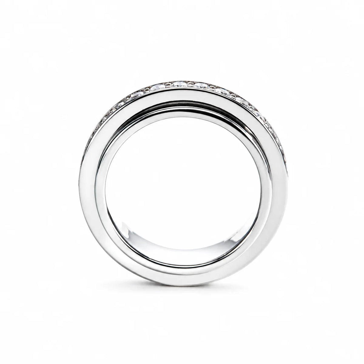 2 MM Moissanite Spinner Eternity Band Ring