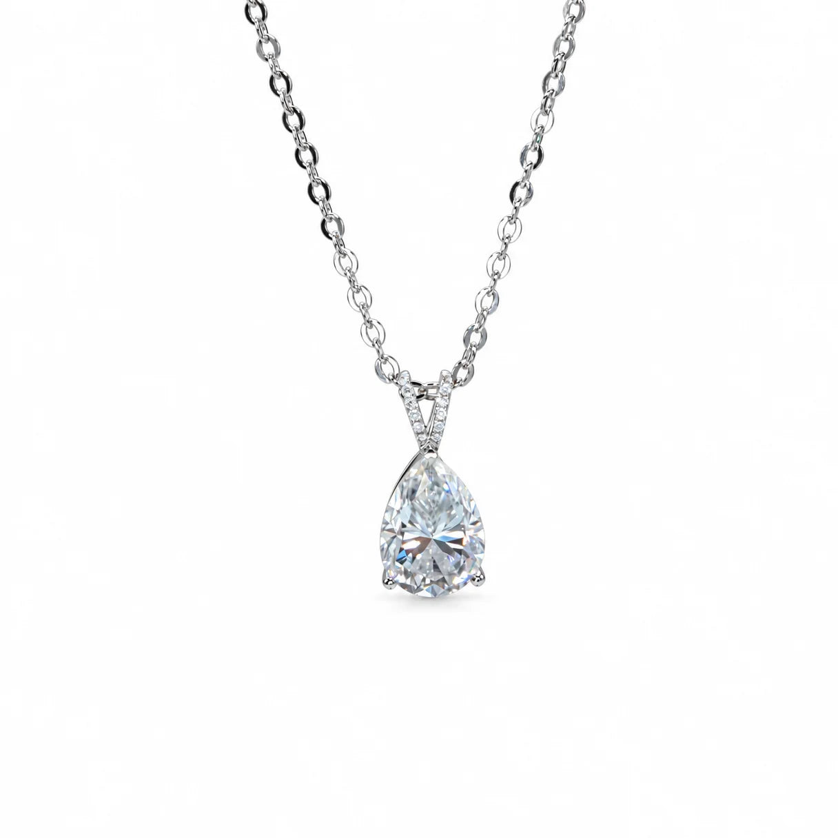 2.5 CT Pear Cut Moissanite Pendant Necklace
