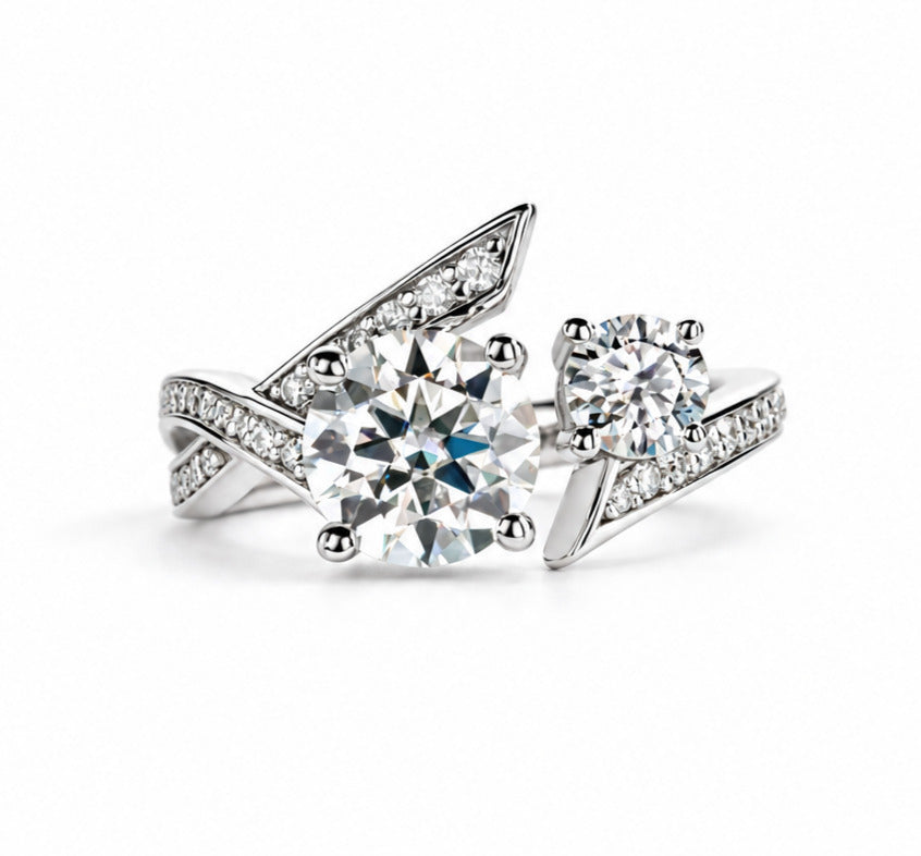 2 CT Moissanite Engagement Adjustable Ring