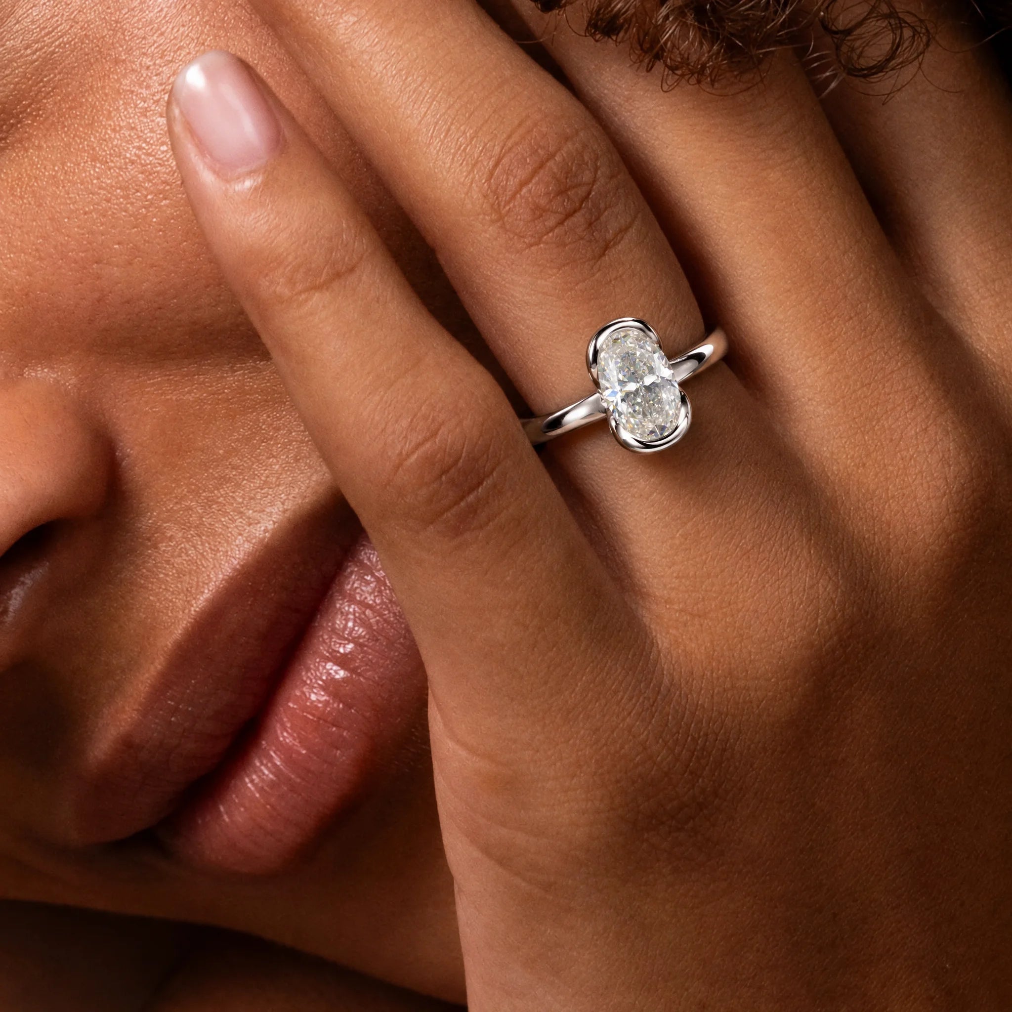 3 CT Oval Cut Moissanite Engagement Ring