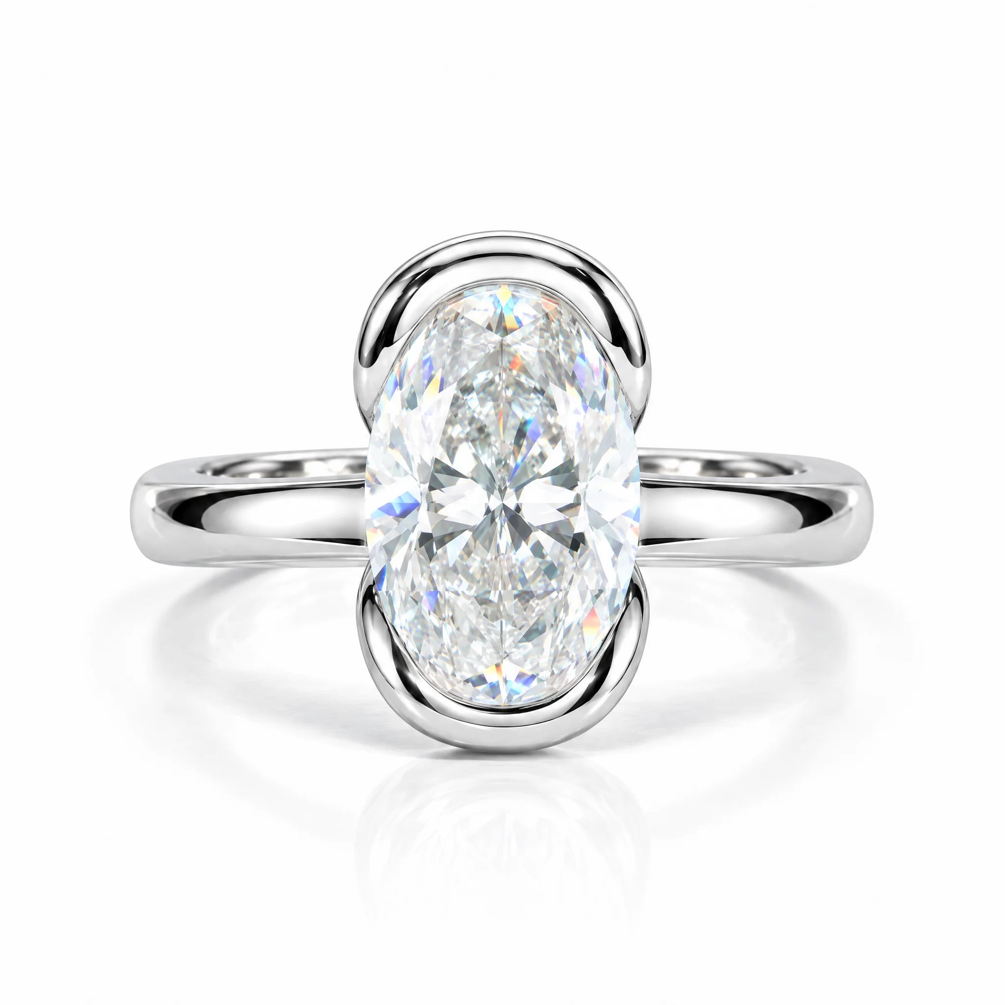 3 CT Oval Cut Moissanite Engagement Ring