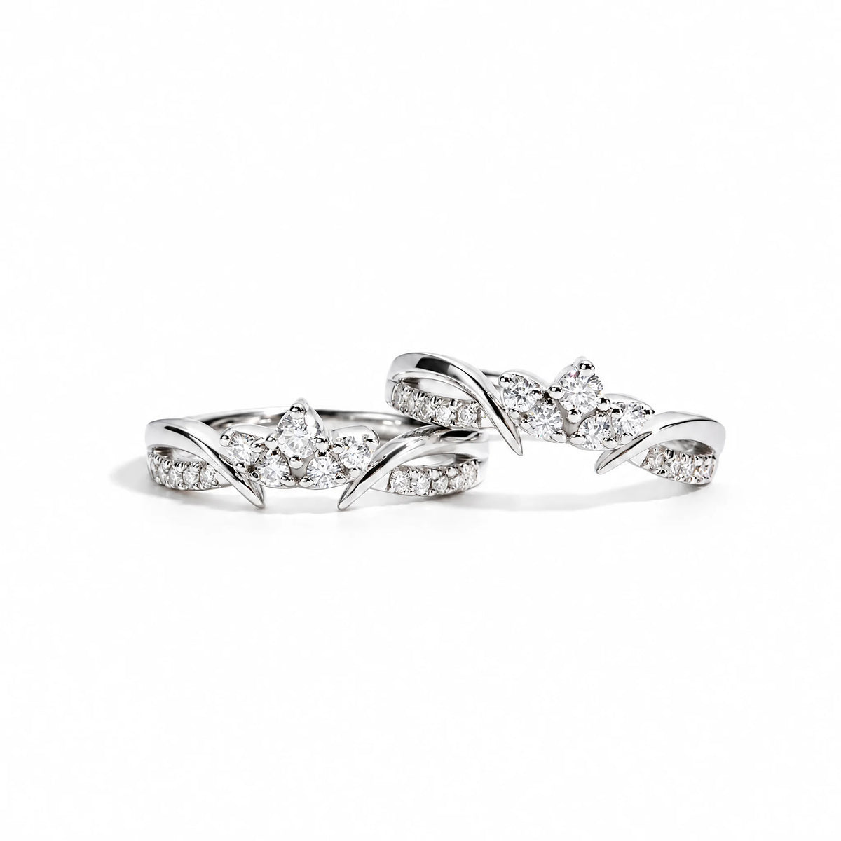 VVS1 D Color Moissanite Bridal Band Set