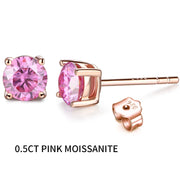 1CT VVS1 Plated Moissanite Stud Earrings | 18K Rose Gold.