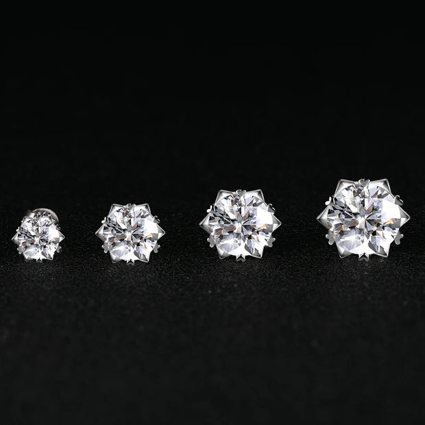 1.0-3.0 CT VVS1 D Color Moissanite Stud Earrings | S925.