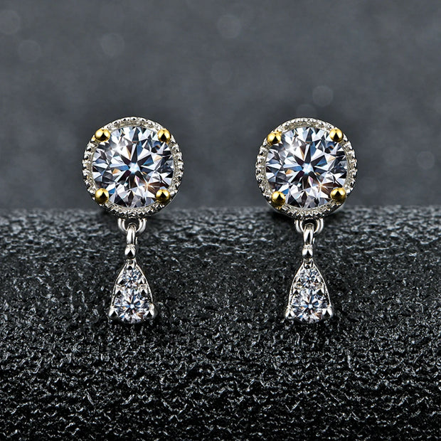 1 CT VVS1 Moissanite Stud Earrings | 925 Sterling Silver.