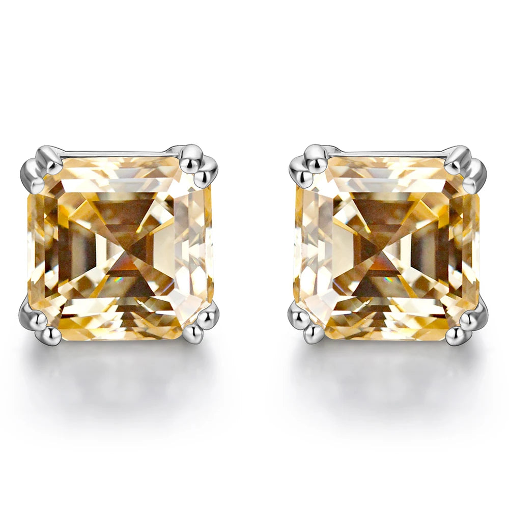 0.8ct 6.0mm D Color VVS1 Cut 18K White Gold Plated Earrings.