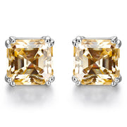 0.8ct 6.0mm D Color VVS1 Cut 18K White Gold Plated Earrings.