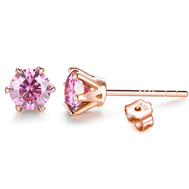 1 CT VVS1 D Color Colored Stud Earrings | S925.