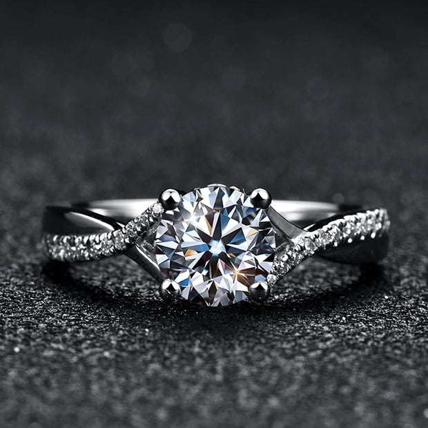 1 CT Classic Style D Color Moissanite Ring.