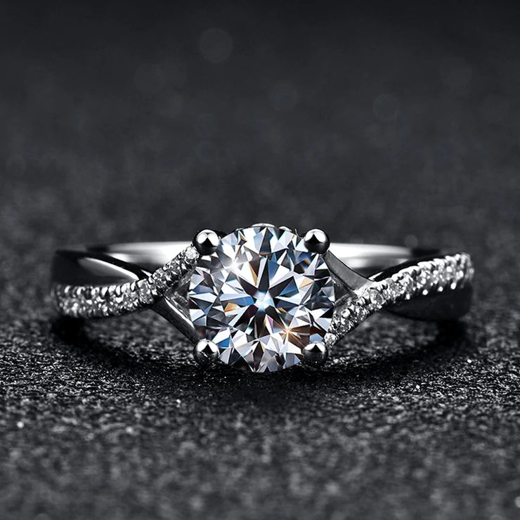 1 CT Classic Style D Color Moissanite Ring.