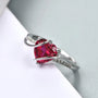 VVS1 D Color Heart Shape Ruby Promise Ring – 2.5 Carats.