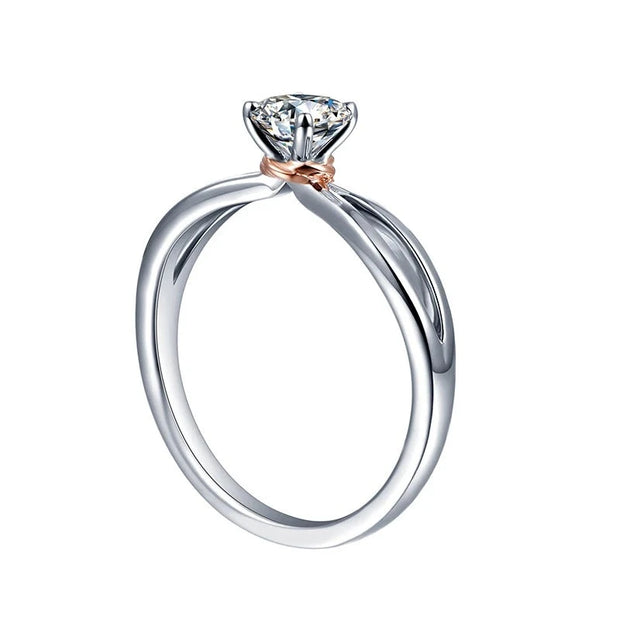 0.5CT Round Cut Moissanite Promise Ring.