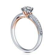 0.5CT Round Brilliant Cut Moissanite Promise Ring.