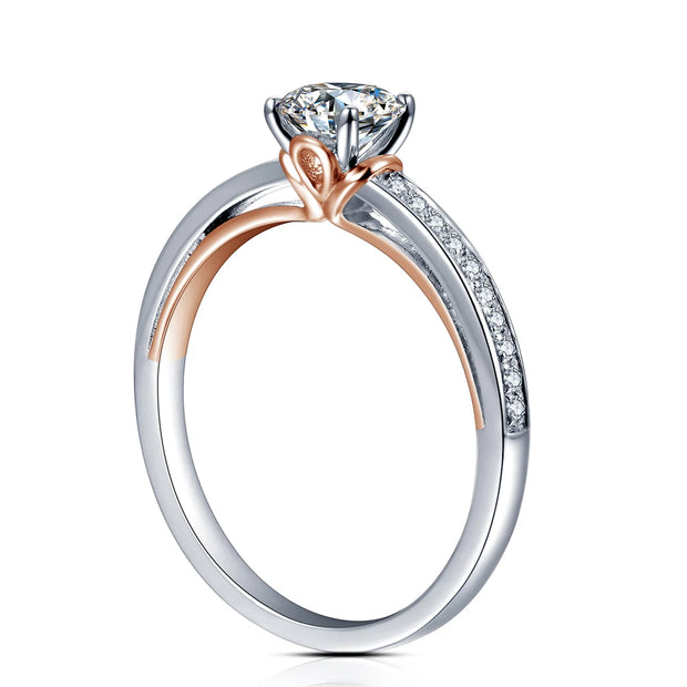 0.5CT Round Brilliant Cut Moissanite Promise Ring.