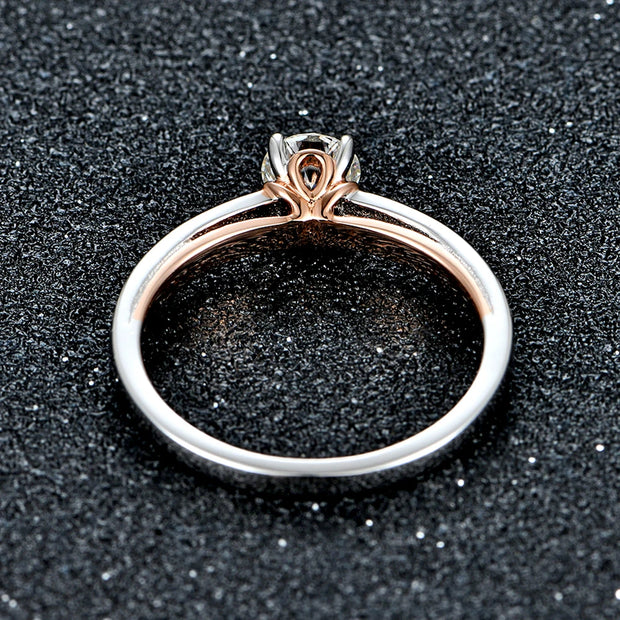 0.5CT Round Brilliant Cut Moissanite Promise Ring.