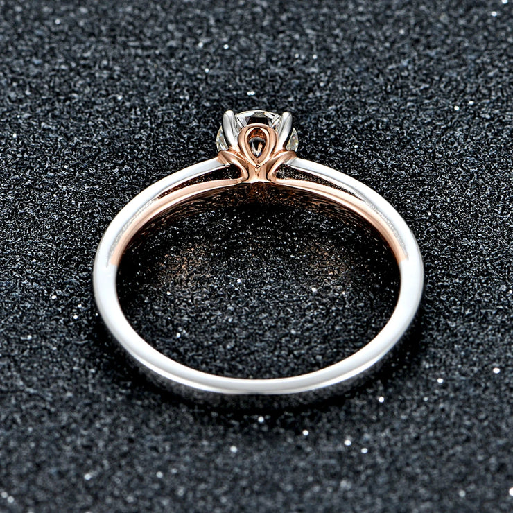 0.5CT Round Brilliant Cut Moissanite Promise Ring.