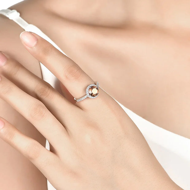 2.3 CT Round Cut Created Diaspore Ring.