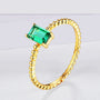 VVS1 6x4mm Emerald Gemstone Promise Ring.