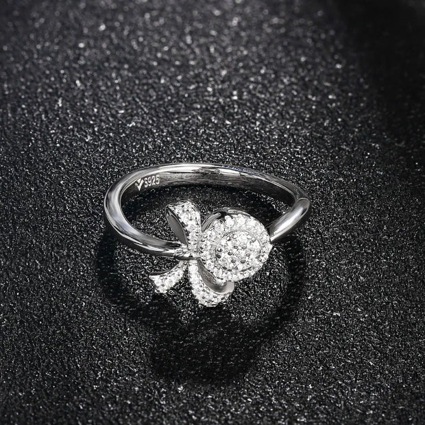 VVS1 D Color Brilliant Cut Moissanite Promise Ring.