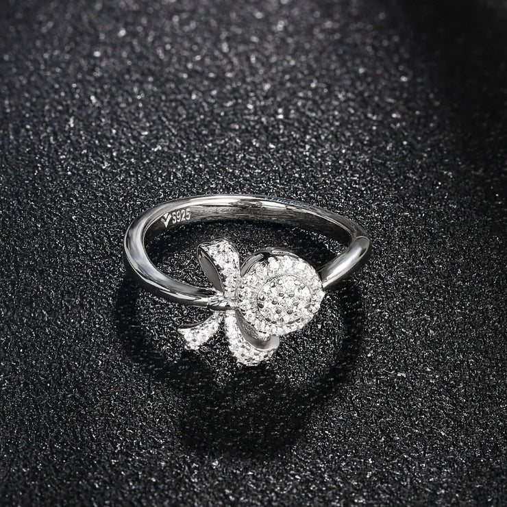 VVS1 D Color Brilliant Cut Moissanite Promise Ring.