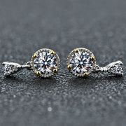 1 CT VVS1 Moissanite Stud Earrings | 925 Sterling Silver.