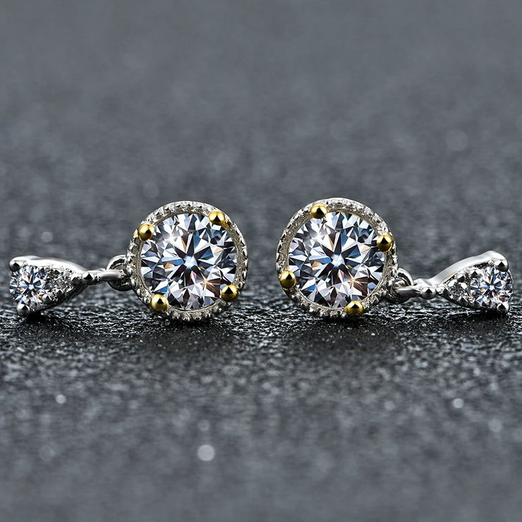 1 CT VVS1 Moissanite Stud Earrings | 925 Sterling Silver.