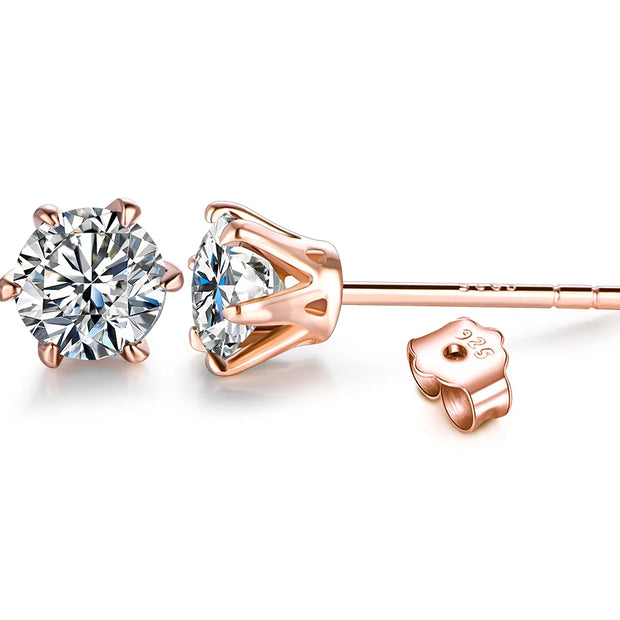 1 CT VVS1 D Color Colored Stud Earrings | S925.