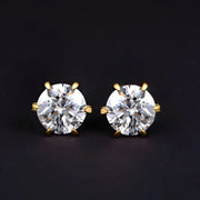 VVS1 D Color 0.5-1 Carat Moissanite Stud Earrings | 18K Gold Plated.