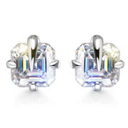 0.8 CT Asscher Cut Moissanite Stud Earrings | S925.