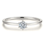 0.2CT 18K White Gold Plated Moissanite Promise Ring.