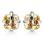 0.8 CT Asscher Cut Moissanite Stud Earrings | S925.