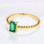 VVS1 6x4mm Emerald Gemstone Promise Ring.