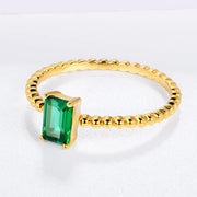 VVS1 6x4mm Emerald Gemstone Promise Ring.