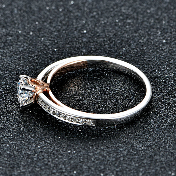 0.5CT Round Brilliant Cut Moissanite Promise Ring.