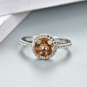 2.3 CT Round Cut Created Diaspore Ring.