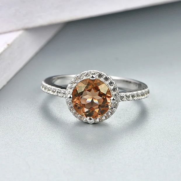 2.3 CT Round Cut Created Diaspore Ring.