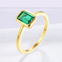 18K Gold Plated Emerald Ring | S925.