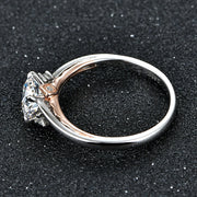 18K Rose Gold Plated Moissanite Promise Ring |S925.